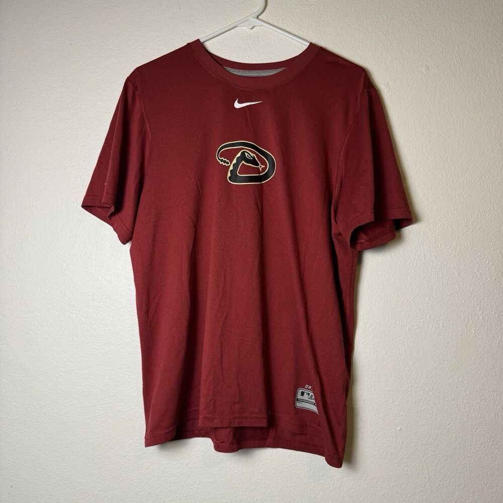 Arizona Diamondbacks Shirt Mens Medium Red MLB Baseball Dri-FIT Nike Tee T-Shirt